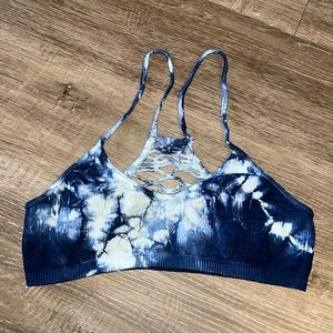 Free People Intimately blue and white bralette, size M/L